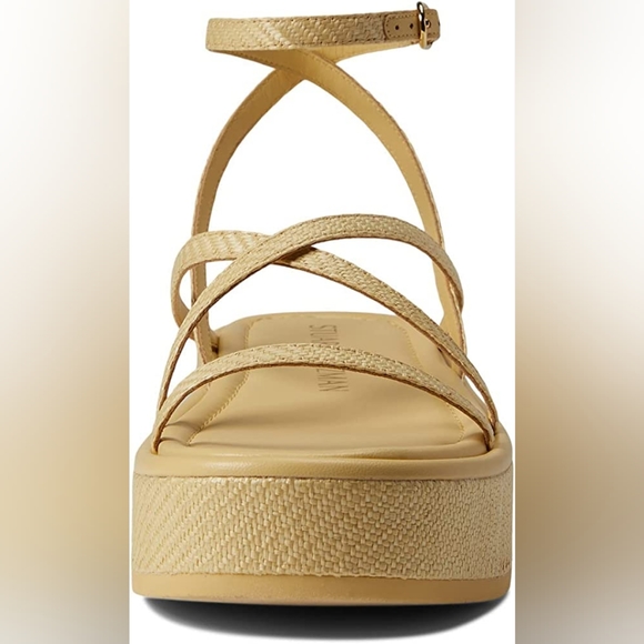 HP🎉 NWB Stuart Weitzman "Summerlift" Rafia Platform Sandals in Wheat - Picture 3 of 5